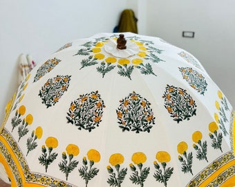 Beau parapluie de modèle de fleur de soleil indien pour le décor de mariage, grand parapluie de mariage fait à la main, article décoratif, beau parapluie
