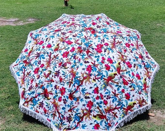 New Birds And Floral Printed Design Umbrella New Best Design Print Umbrella Unique Parasol Handmade Umbrella New Fresh Umbrella For Garden