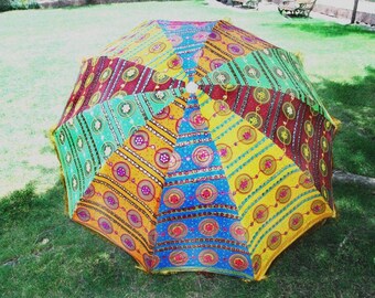 Multi Color Umbrella Decorative Wedding Umbrella New Fresh Design Umbrella For garden New Handmade Royal Umbrella Design block print parasol