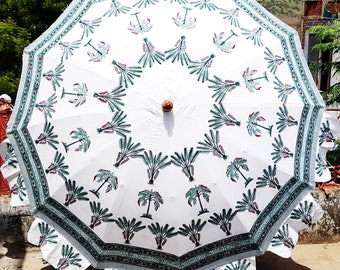 New Tree Print Handmade Design Umbrella, New White And Unique Design Umbrella, Patio For Wedding, Beach, Luxury Events, Beautyfull Umbrella