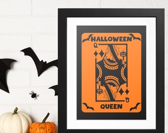HALLOWEEN QUEEN IMPRIMIBLE, Impresión de Halloween, Descarga digital de Halloween, Decoración de Halloween, Impresión moderna de Halloween, Arte de Halloween, Impresión de moda