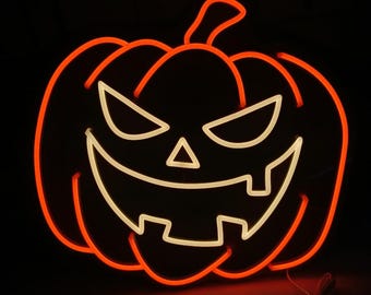Letrero de neón LED de calabaza/Jack-o-lantern
