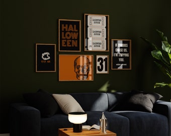 PAQUETE DE IMPRESIÓN DE HALLOWEEN 6 Imprimibles, Impresiones de Halloween, Descargas digitales de Halloween, Decoración de Halloween, Impresiones modernas de Halloween, Arte de Halloween