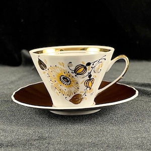 Vintage Porcelain Floral Cup , Porcelain Coffee Cup with Floral
