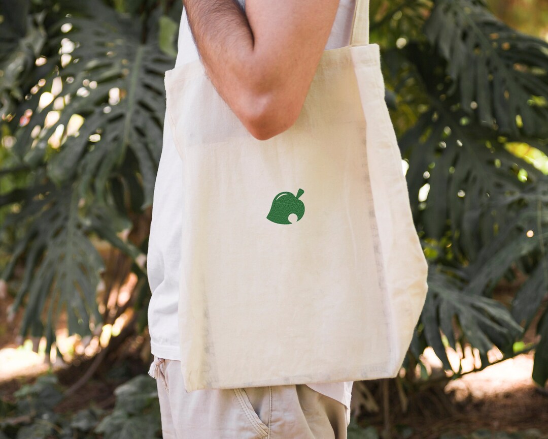 Animal Crossing New Horizons Embroidered Leaf Print Cotton Bag ACNH