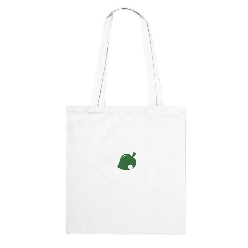 Animal Crossing New Horizons Embroidered Leaf Print Cotton Bag ACNH