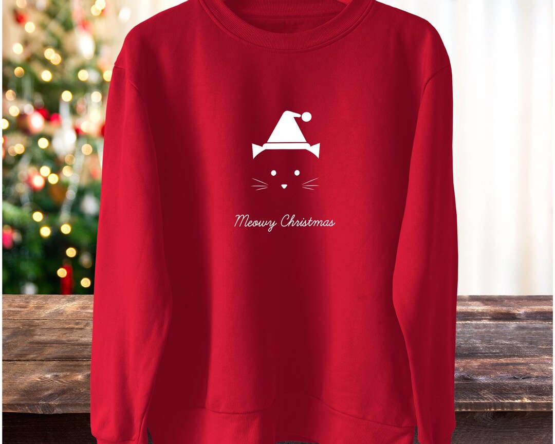Meowy Christmas Cat Christmas Jumper Cute Cat Owner Gift Cat Etsy UK