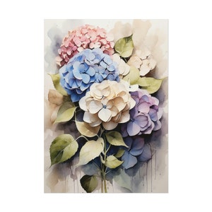 Hydrangea Print Flowers Fine Art Garden Flowers Watercolor Bedroom Wall Decor