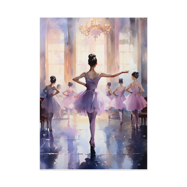 Ballet Wall Art Print Ballerina Watercolor Poster Romantic Artwork Ballet Room Decor