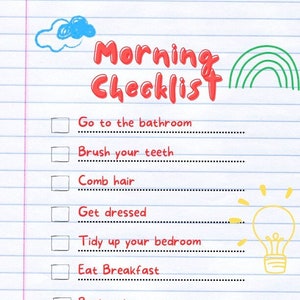 Kids Morning Checklist | Printable | Instant Download