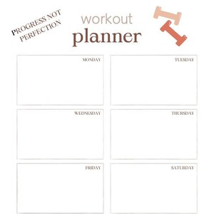 Weekly Workout Planner | Printable |Instant Download