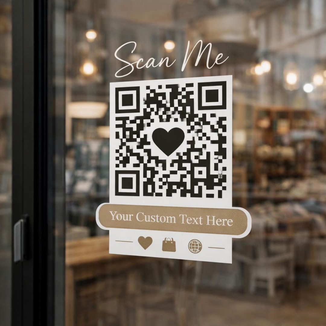 Custom QR Code Decal Business Promotion Sticker for Window or Door - Etsy