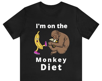 Seafood Diet T-Shirt, Funny Monkey Graphic Tee