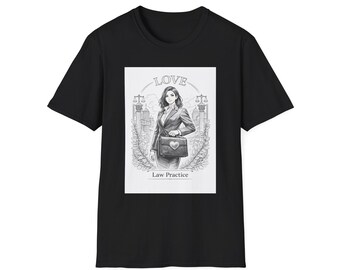 Female Lawyer Illustration T-Shirt | Law Practice Graphic Tee