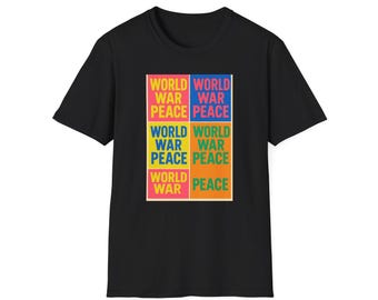 Weltkrieg Peace Pop Art T-Shirt | Retro Peace Poster Gitter