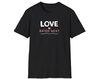 Love t-shirt, Rated Next T-Shirt | Heart Typography, Cute Romantic Design