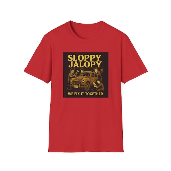 Sloppy Jalopy Vintage Car Illustration T-shirt | We Fix It