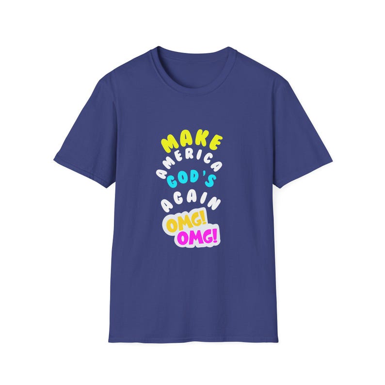 Mach Gottes OMG! Unisex Softstyle T-Shirt, inspirierendes T-Shirt, Geschenk auf Glaubensbasis, christliche Kleidung, lässige Kirchenkleidung, Sommerstil, Spaß Bild 9