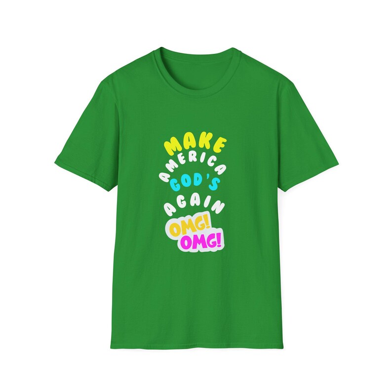 Mach Gottes OMG! Unisex Softstyle T-Shirt, inspirierendes T-Shirt, Geschenk auf Glaubensbasis, christliche Kleidung, lässige Kirchenkleidung, Sommerstil, Spaß Bild 6