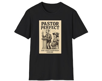 Pastor Perfect graphic tee | T-Shirt, vintage sermon illustration