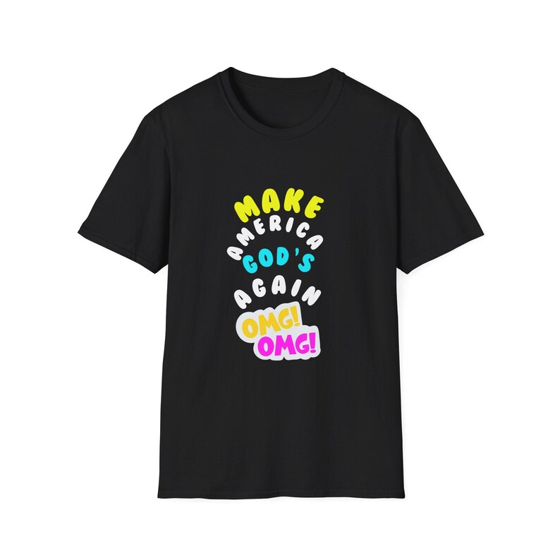 Mach Gottes OMG! Unisex Softstyle T-Shirt, inspirierendes T-Shirt, Geschenk auf Glaubensbasis, christliche Kleidung, lässige Kirchenkleidung, Sommerstil, Spaß Bild 1
