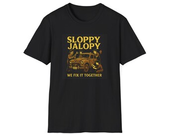 Sloppy Jalopy Vintage Car Illustration T-shirt | We Fix It