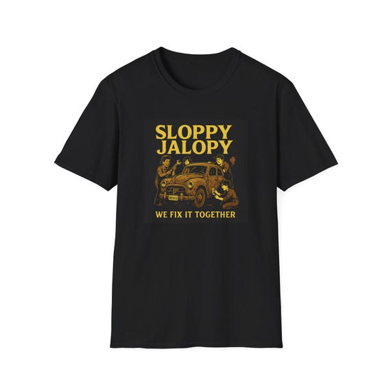 Sloppy Jalopy Vintage Car Illustration T-shirt | We Fix It