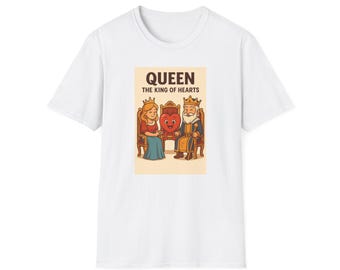 Koningin de hartenkoning T-shirt | Illustratie speelkaart