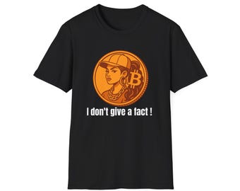 Bitcoin Girl Coin graphic T-Shirt | Crypto logo tee, orange bitcoin design