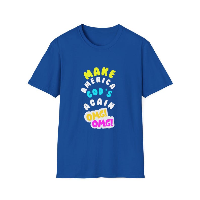 Mach Gottes OMG! Unisex Softstyle T-Shirt, inspirierendes T-Shirt, Geschenk auf Glaubensbasis, christliche Kleidung, lässige Kirchenkleidung, Sommerstil, Spaß Bild 8