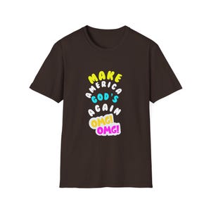 Mach Gottes OMG! Unisex Softstyle T-Shirt, inspirierendes T-Shirt, Geschenk auf Glaubensbasis, christliche Kleidung, lässige Kirchenkleidung, Sommerstil, Spaß Bild 2