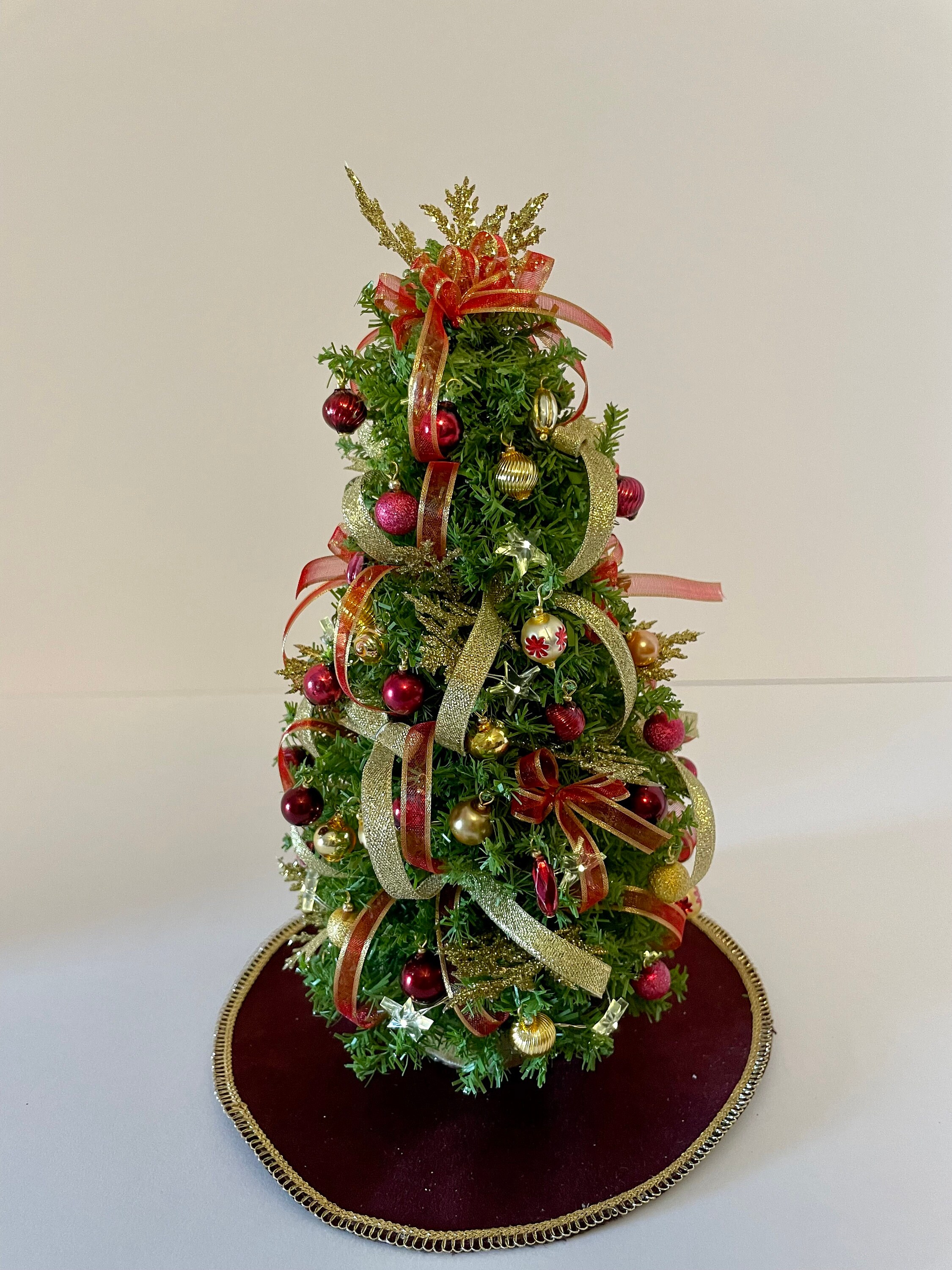 Artisan Made Dollhouse Miniature Christmas Tree Red & Gold Etsy