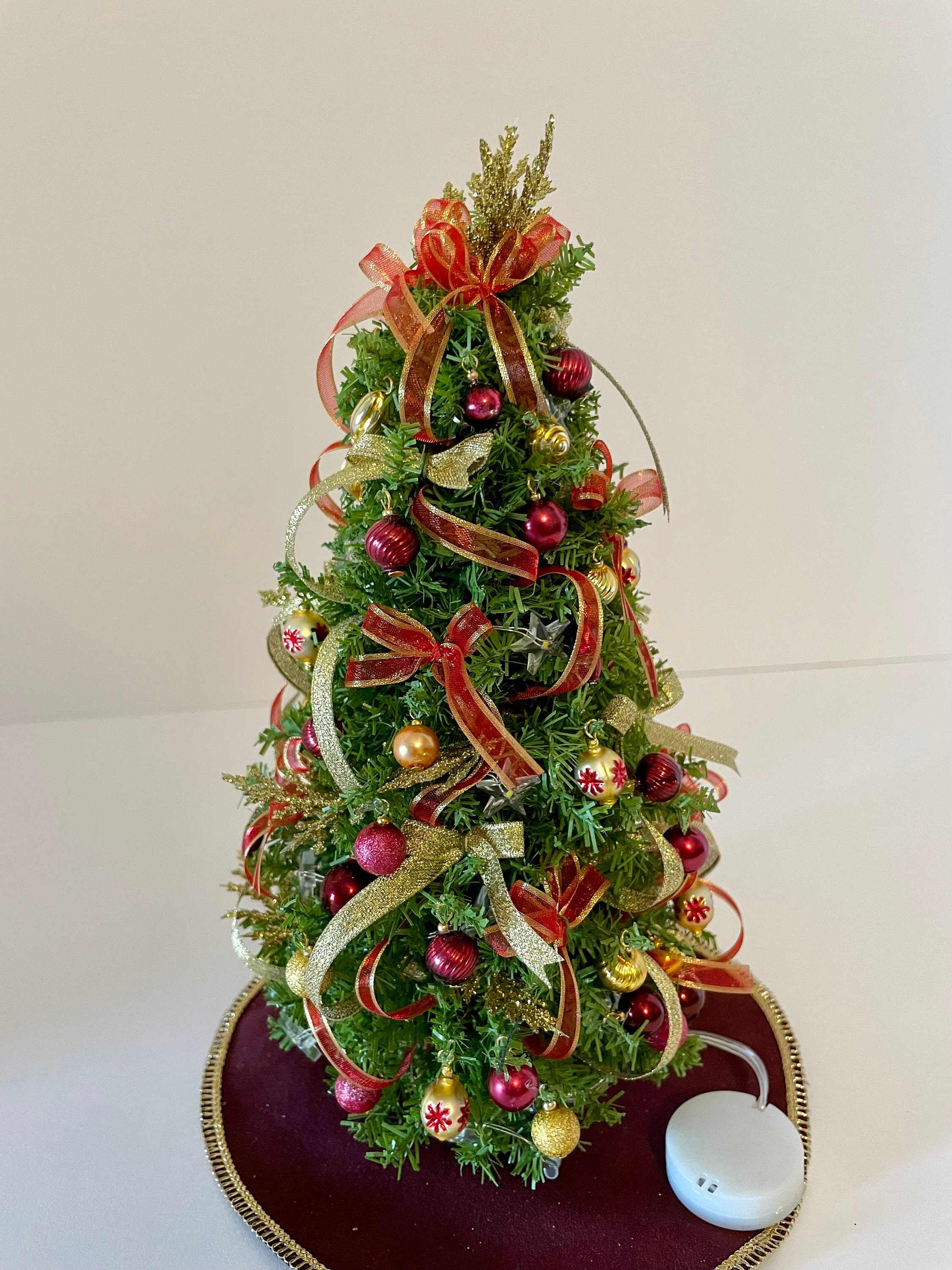 Artisan Made Dollhouse Miniature Christmas Tree Red & Gold Etsy