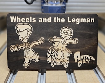 American Dad, "Wheels and the Legman" sign, Fox animated TV Show Prop