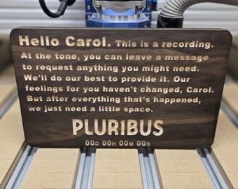 Pluribus, "Hello, Carol." sign, Apple TV Show prop