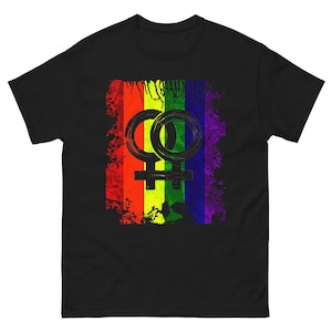 Gay Pride Flag Lesbian Female Symbol T shirt