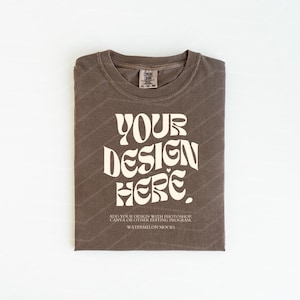 Comfort Colors 1717 Espresso Mockup Espresso C1717 Shirt Flat Lay Mockup Folded Tshirt Mockup Comfort Colors Mockup Flatlay Mock Espresso