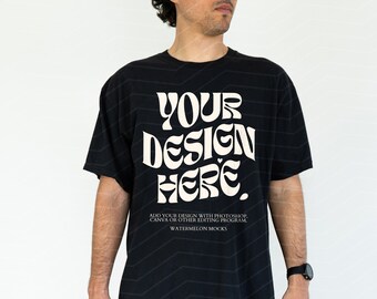 Comfort Colors Mockup Black Mockup Male C1717 Black Mockup Oversized Tshirt Model Mockup Men C1717 Mockup T-Shirt Mock Up