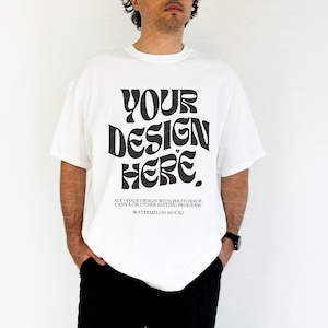 Comfort Colors Mockup White Mockup Male C1717 White Mockup Oversized Tshirt Model Mockup Men C1717 Mockup T-Shirt Mock Up