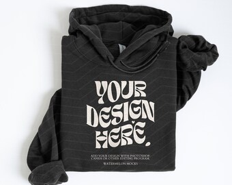 Gildan 18500 Black Mockup Gildan Black Hoodie Flat Lay Mockup