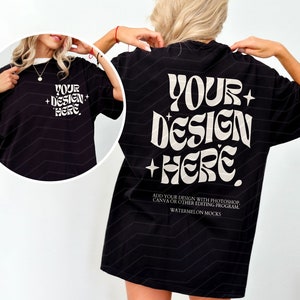 Front and Back Black Mockup Gildan 5000 Front Back Mockup Gildan 64000 Black Mockup C1717 Mockup Oversized Mockup Bella Canva Shirt Mockup