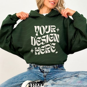 Gildan 18500 Mockup Gildan Forest Green Hoodie Mockup Sweatshirt Modell Mockup Gildan Forest Green 18500 Gildan Hoodie Mockup s