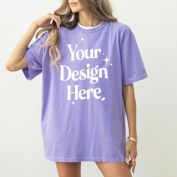 Comfort Colors Violet Mockup Comfort Colors 1717 Mockup Violet 1717 Halloween Mockup Oversized Mockup Violet Shirt Mockup Model Mockup Fall