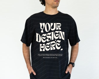 Comfort Colors Mockup Black Mockup Male C1717 Black Mockup Oversized Tshirt Model Mockup Men C1717 Mockup T-Shirt Mock Up