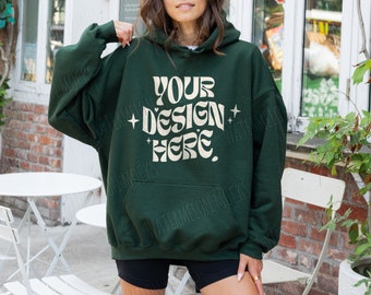 Maqueta de Gildan 18500 Maqueta de sudadera con capucha Gildan verde bosque Maqueta de sudadera Modelo Gildan verde bosque 18500 Maqueta de sudadera con capucha Gildan Street Outdoors