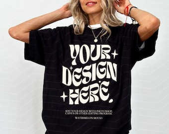 Gildan 5000 Black Mockup C1717 Mockup 64000 Oversized Mockup Black Tshirt Mockup Model Mockup Trendy Mock Black Bella Canvas 3001 Mockup Tee
