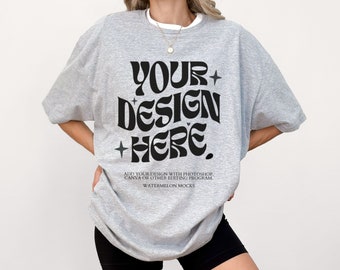 Bella Canvas 3001 TShirt Heather Grey Mockup Bella Canvas 3001 Shirt Sport Gray Mockup Oversized Mockup Athletic Heather Bella Canvas Mock
