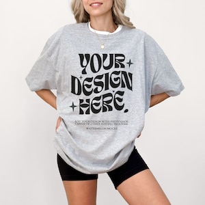 Bella Canvas 3001 TShirt Heather Grey Mockup Bella Canvas 3001 Shirt Sport Gray Mockup Oversized Mockup Athletic Heather Bella Canvas Mock