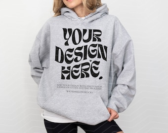 Maqueta de sudadera con capucha gris Gildan 18500 Sport Grey Maqueta de sudadera con capucha gris Gildan 18500 Athletic Grey Maqueta de sudadera con capucha gris 18500 Maqueta de sudadera con capucha extragrande gris Maqueta de sudadera con capucha Modelo