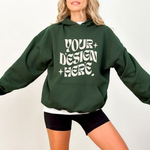 Gildan 18500 Mockup Gildan Forest Green Hoodie Mockup Sweatshirt Modell Mockup Gildan Forest Green 18500 Gildan Hoodie Mockup s